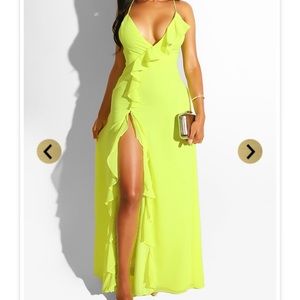Neon green Maxi dress